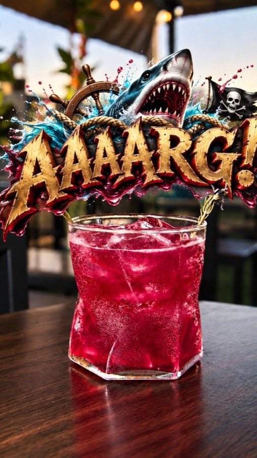 Coctel rojo intenso con hielo