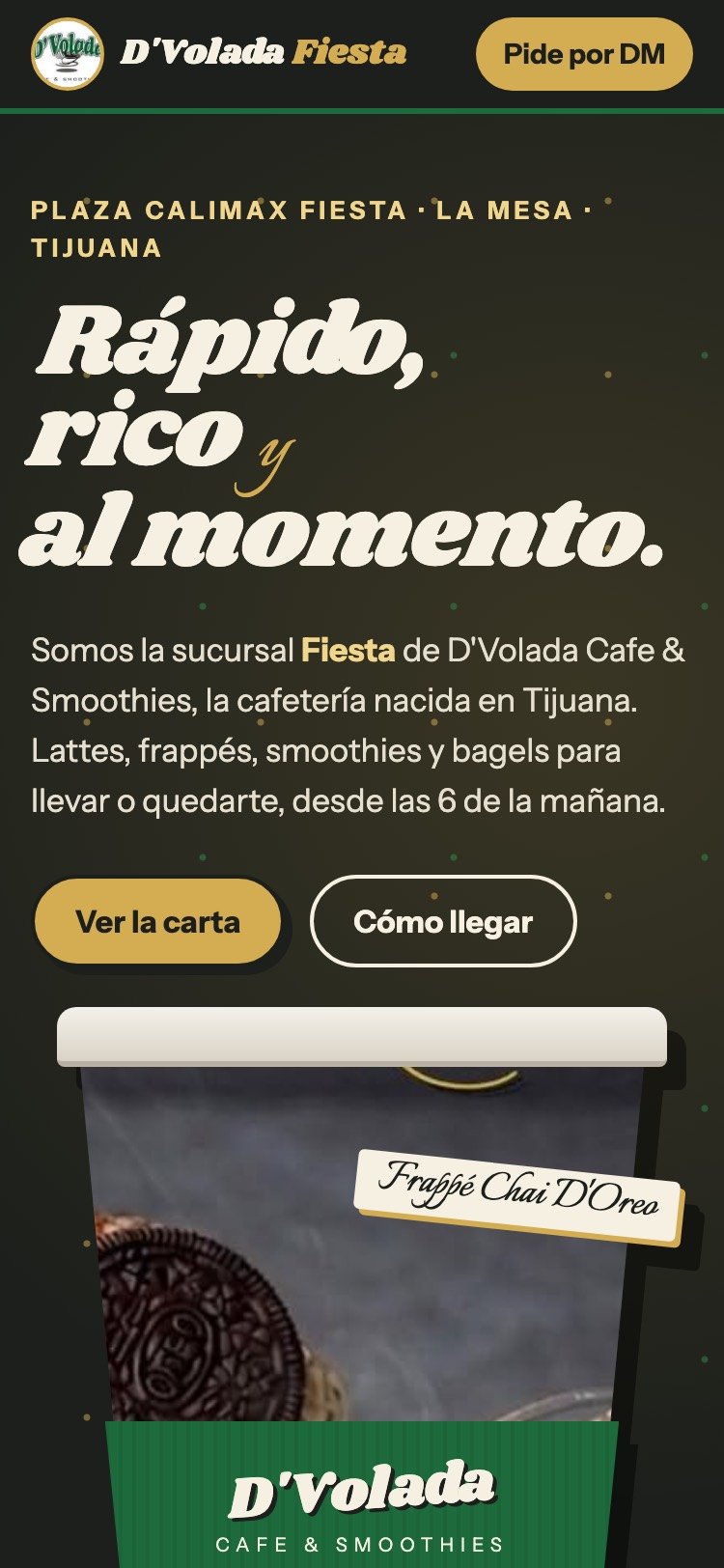 Sitio de D'Volada en celular