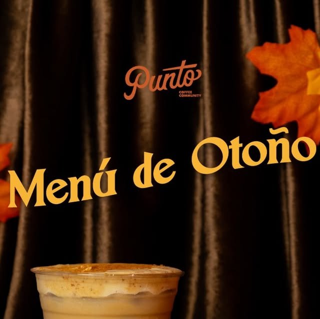 Anuncio del menú de otoño de Punto con hojas de maple